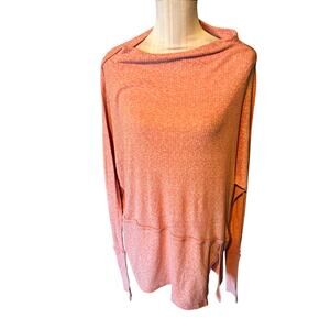 We The Free Pink Solid Knit Cowl Neck Long Sleeve Sweater Size S